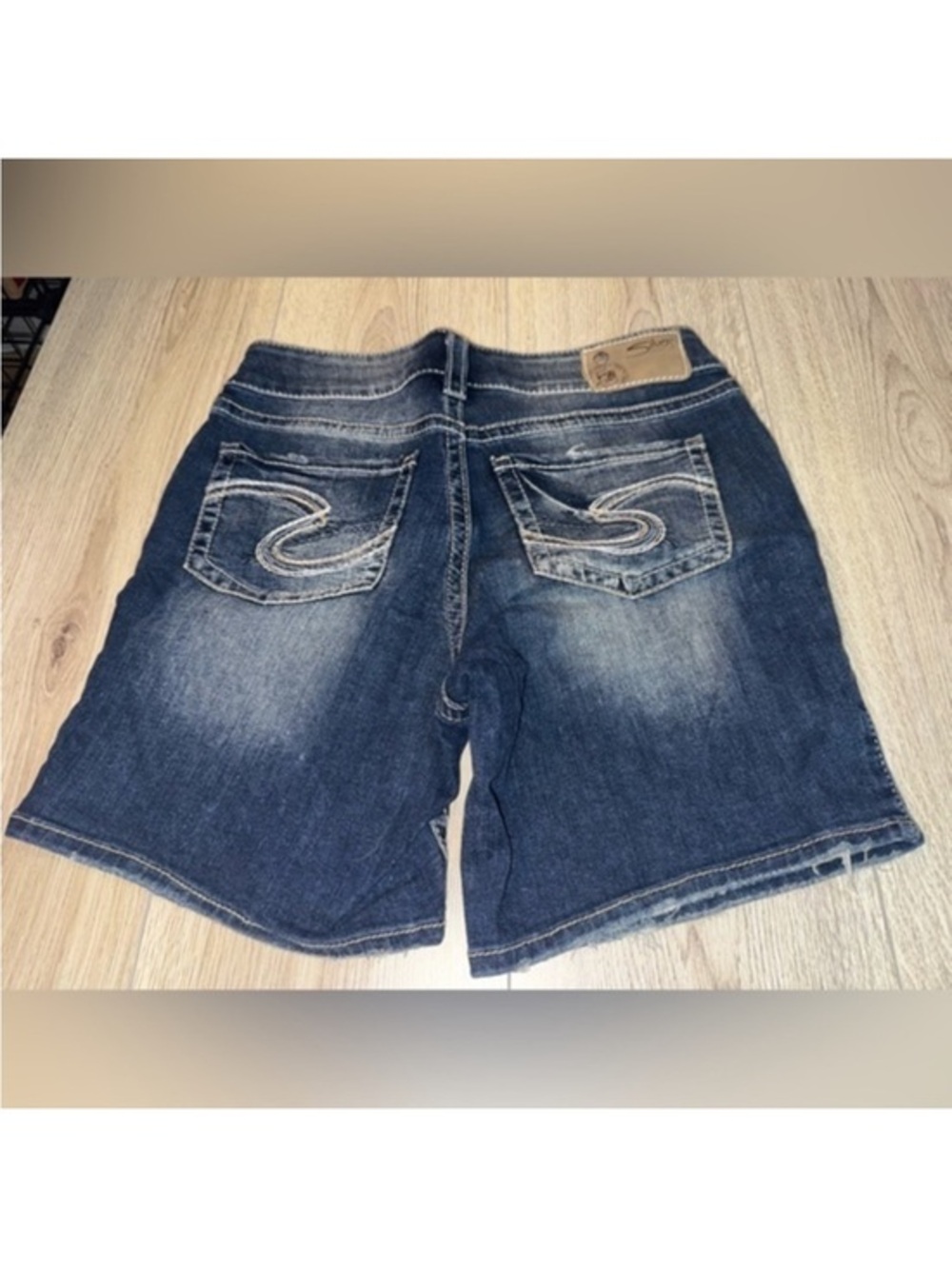 Silver Jeans Dark Blue suki mid jean denim shorts